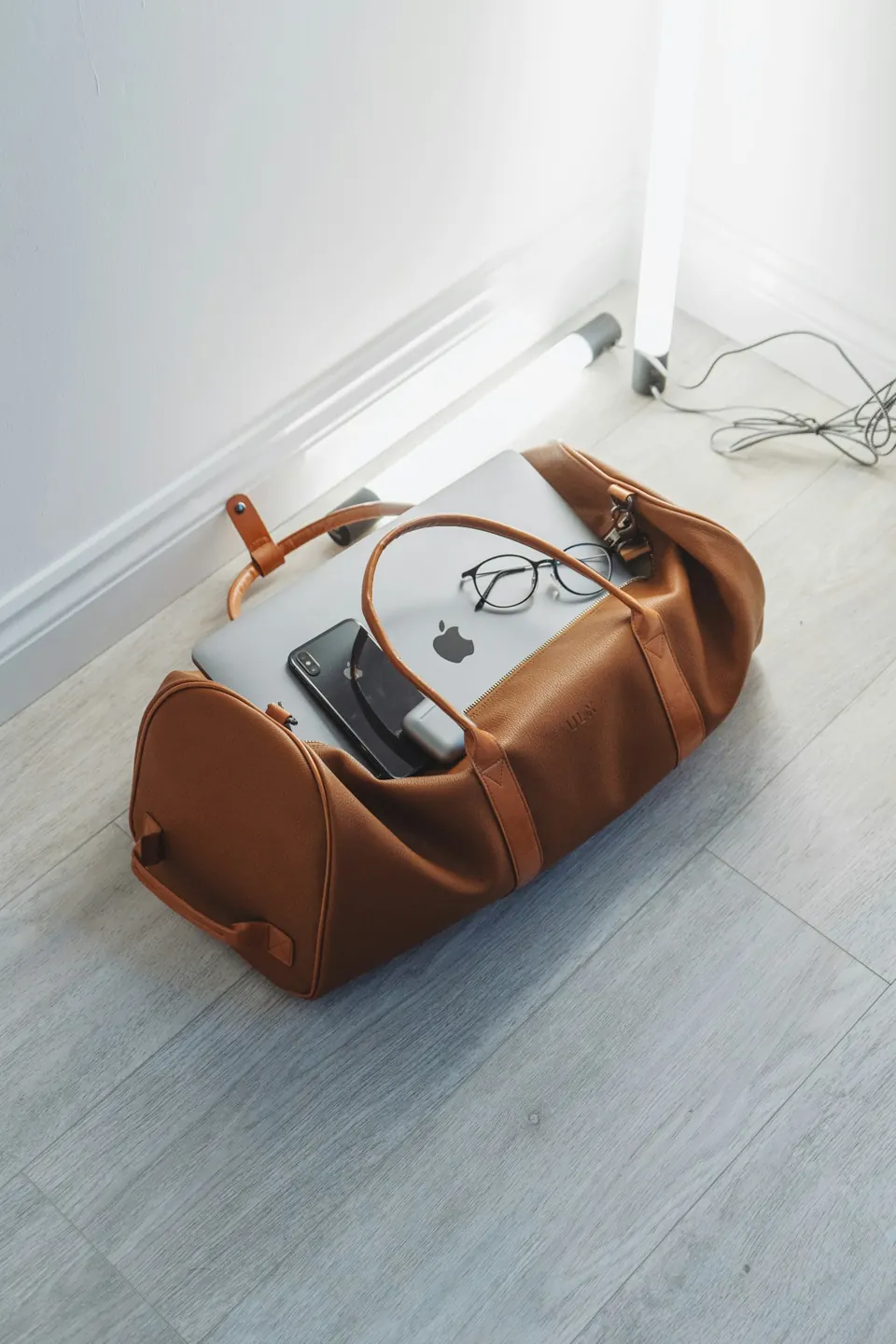 Laptop in duffel bag