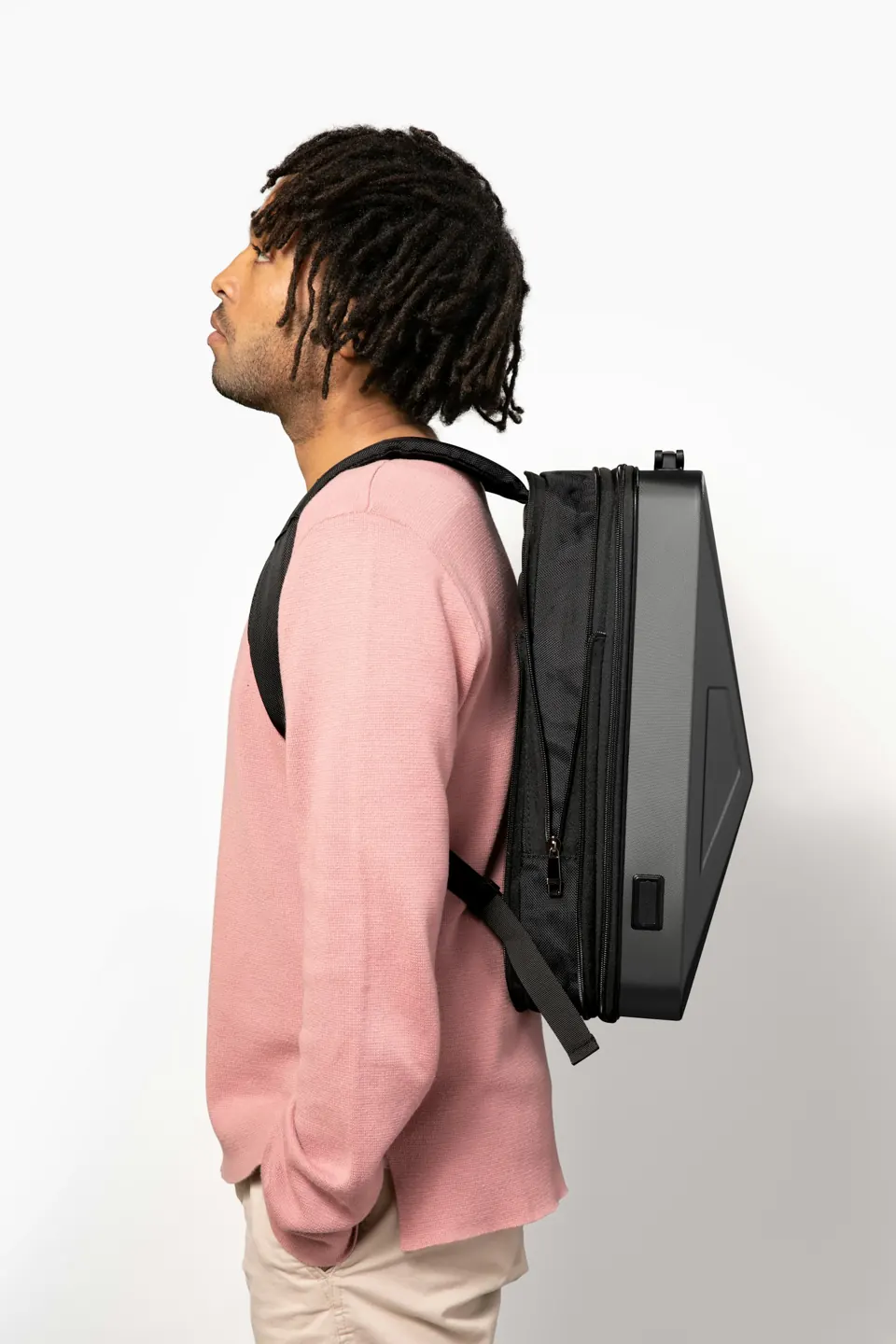 A man wearing a backpack